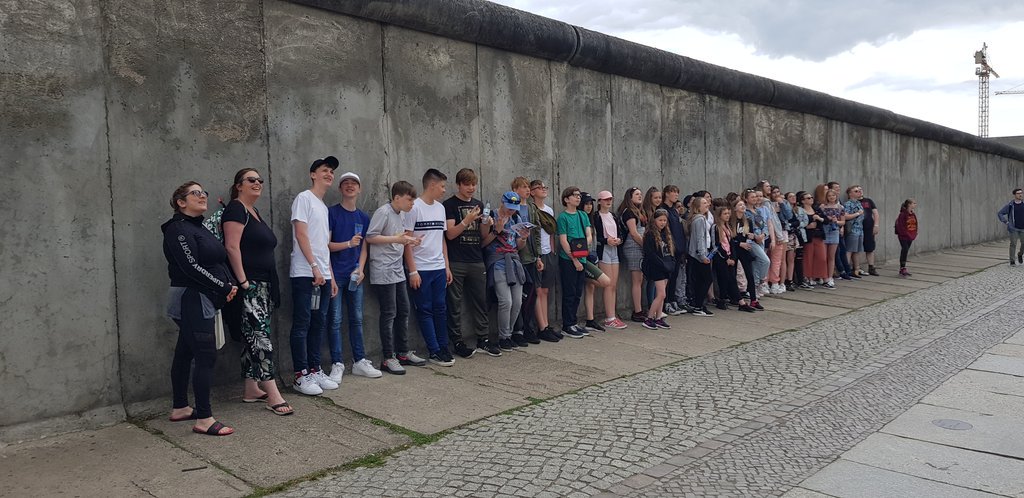 TCA_EandA's tweet photo. We had a busy day yesterday, which included, the Berlin wall, site of Checkpoint Charlie, Memorial to the Murdered Jews of Europe, Topography of Terror and the Spy Museum. #Berlin #TCAonTour https://t.co/g85YaItT7v