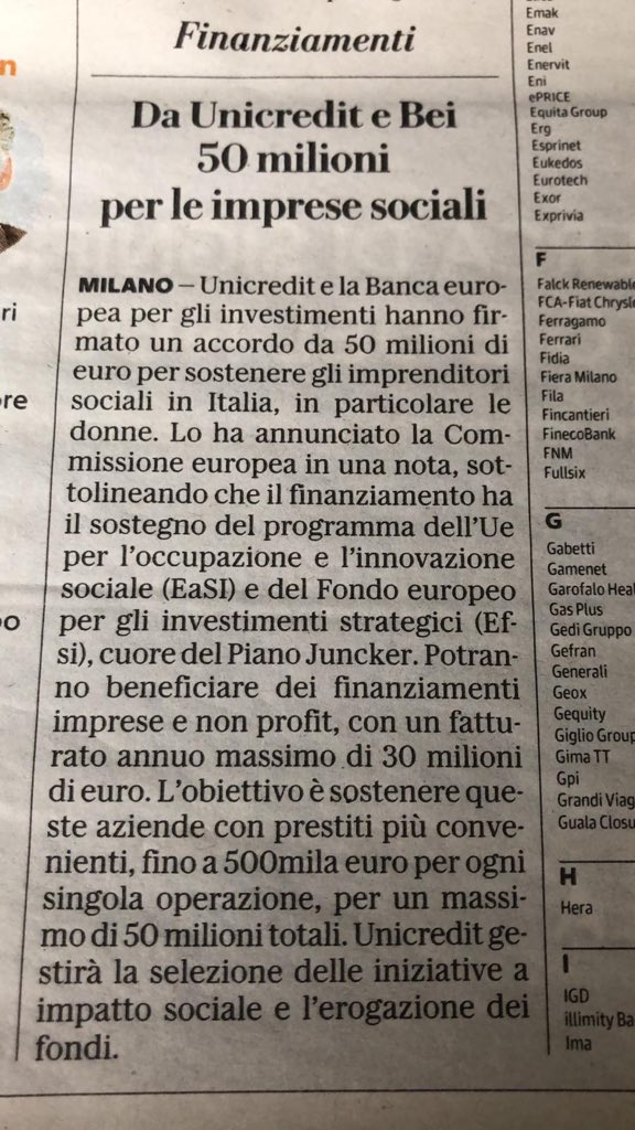 raffaelladef's tweet photo. #Tempismo! Su @repubblica si parla degli strumenti  #UE per sosenere l’impresa sociale. Ieri durante l’incontro di @SIAita_ e @TOSocialimpact la @EU_Commission ha presentato le nuove opportunità per il settore in #InvestEU anticipate anche nel position paper Progettare la #socinn https://t.co/2naeGWm7JV