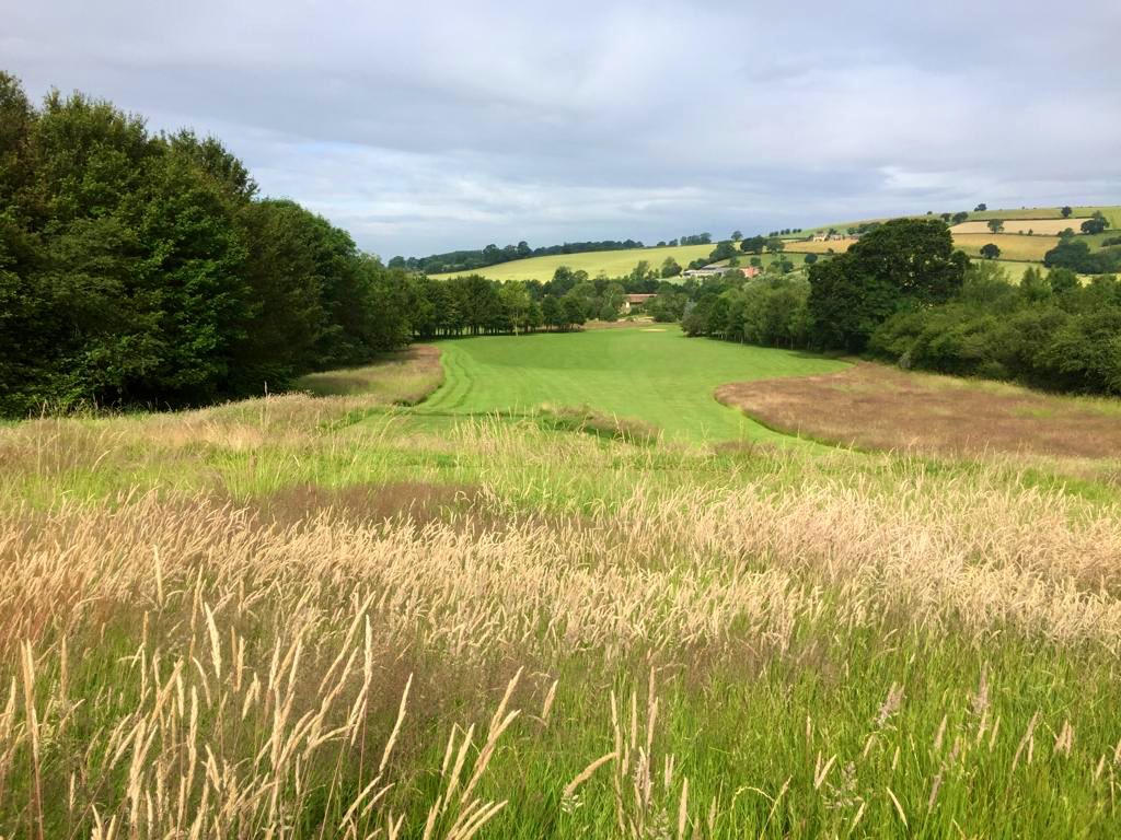 A beautiful view down the 15th hole at Feldon Valley, enjoying the stunning colours in the Rye grass🌾