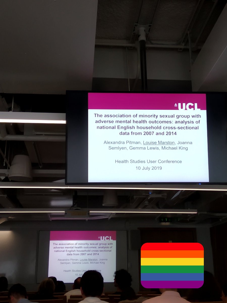 Interesting topic only researchable by including questions regarding sexual orientation on national health surveys. Hopefully it'll be systematically included in the next Chilean health surveys #UKDSHealth19