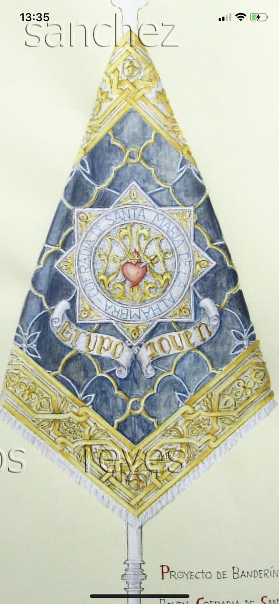 Avanzan los trabajos de bordado de nuestro Guión de Juventud por Jesús Arco. 💙