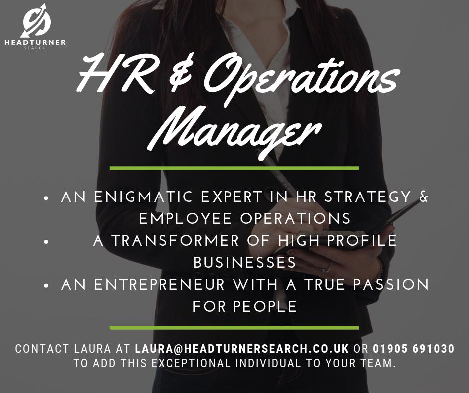 Are you looking for a highly competent HR and operations manager to help manage your company? Contact Laura on laura@headturnersearch.co.uk or 01905 691030 and hire today! #WorcestershireHour #Worcester