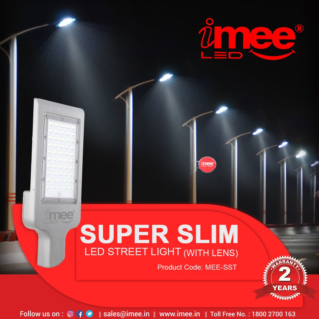 iMeeLED's tweet image. Get the brightest, super slim LED Street light with lens by iMee LED and lighten up the streets! #iMeeLED #iMeeIndia #StreetLight