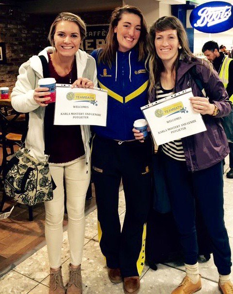 📸 When <a href="/Netball_SA/">Netball South Africa</a>'s Lenize Potgieter and <a href="/karlamostert/">Karla Pretorius</a> joined the #BlueAndGold back in 2015, they were welcomed to the UK by <a href="/ShaunaghCraig/">Shaunagh Craig</a> - we are looking forward to seeing all three of them competing at #NWC2019 #NetballWorldCup! 

#WaybackWednesday