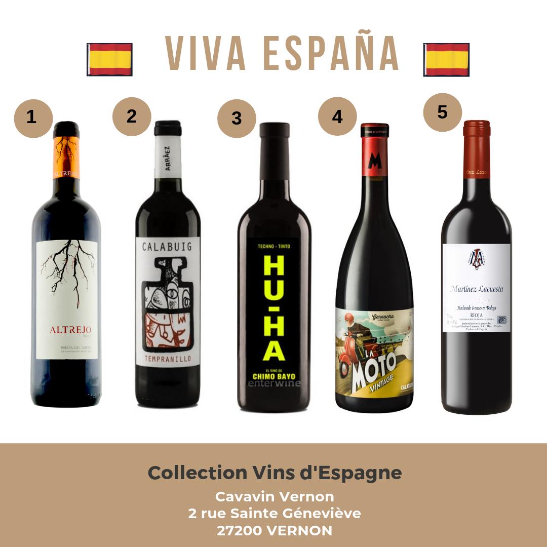 CavavinVernon's tweet photo. Pour certains l'Espagne est le plus grand vignoble au monde. Pour vous donner un avant goût de vacances, #CavavinVernon vous a sélectionné 5 vins à déguster en famille ou avec les amis, avant le grand départ. Ça y est ! C'est les vacances ! #vernon27 #vin #vacances https://t.co/Szllsvb65T