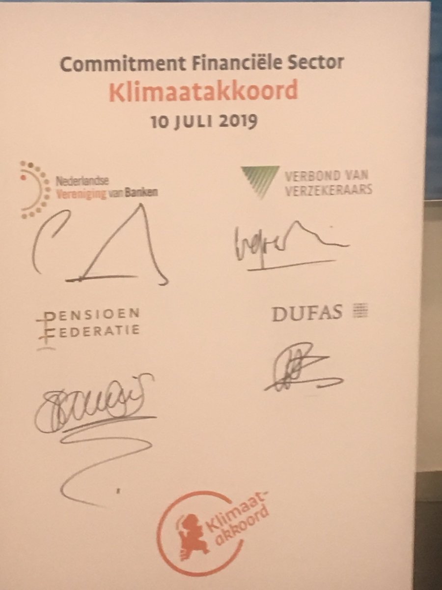 Klimaatcommitment financiele sector getekend! #finsector #klimaatcommitment
