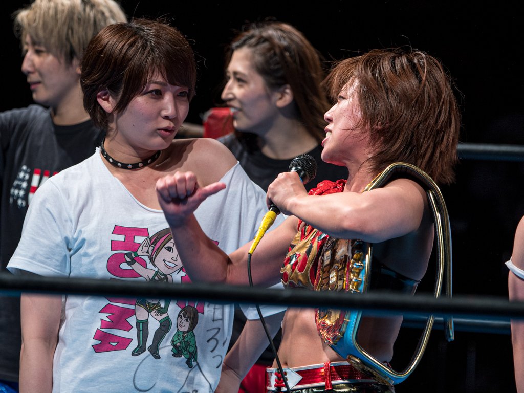 shore_1959's tweet image. 2019.6.27 #ACT41 #アクトレスガールズ 新木場大会
クロージング

#高瀬みゆき 選手
#松井珠紗 選手
#松井かわいい
#安納サオリ  選手
#AWG 
#AWGカラーズ
#AWGbeginning
#ACT19062701-03