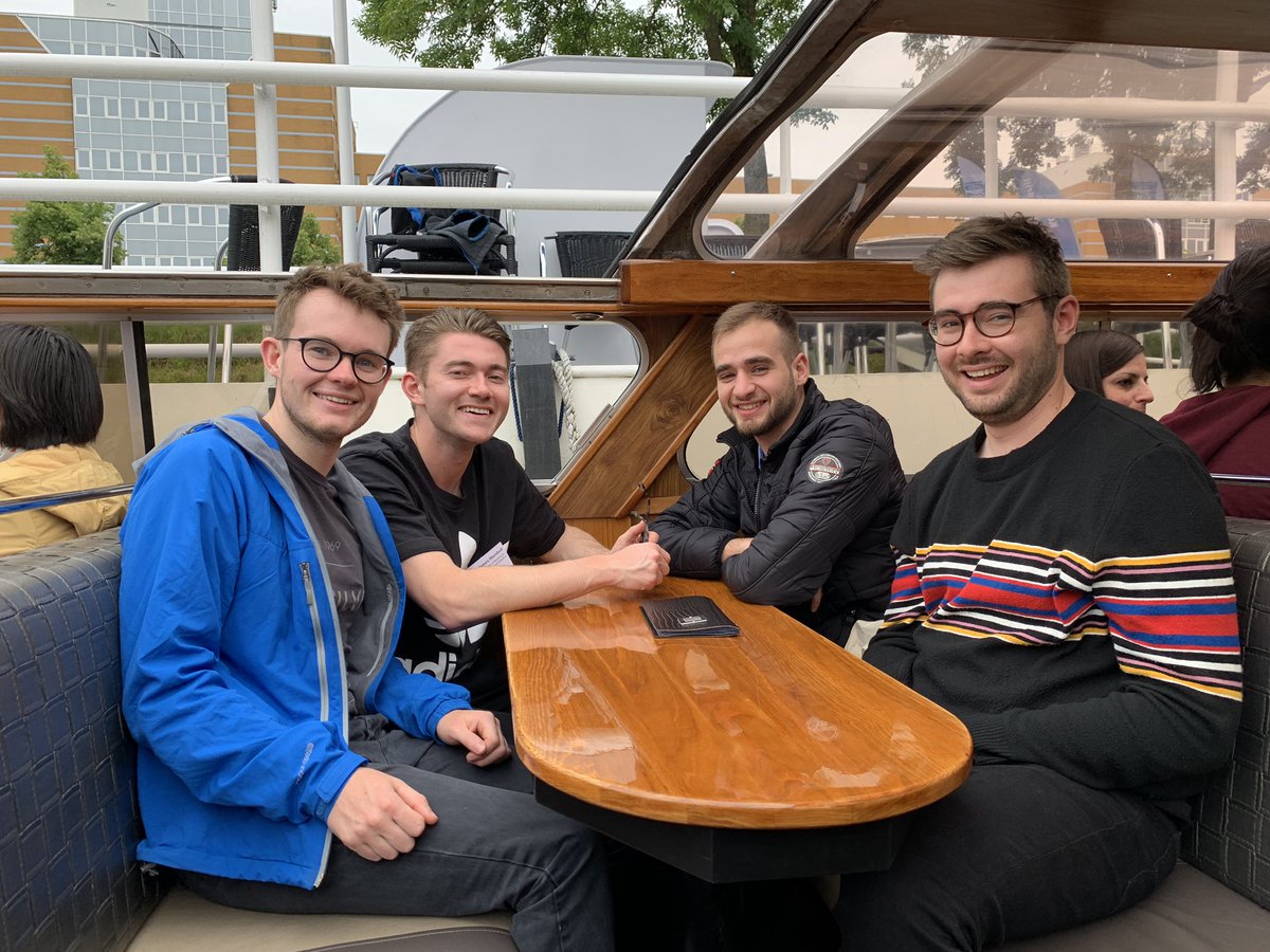 Jack, Joan, Tom and James off on the canal tour of #Groningen as part of the #Biotrans2019 afternoon excursions!