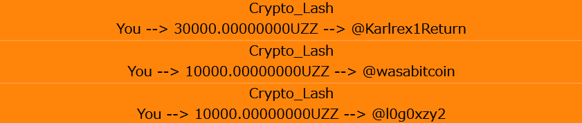 Crypto_Lash's tweet photo. 🎁プレ企画 UZZが当たる! !🎁 
🎉【抽選🎯結果発表③】🎉

▪10,000UZZ
@l0g0xzy2
@wasabitcoin

▪30,000UZZ
@Karlrex1Return

🌸上記3名様🌸
🎊ご当選🎊おめでとうございます‼🎉 https://t.co/pBmyHypR6q