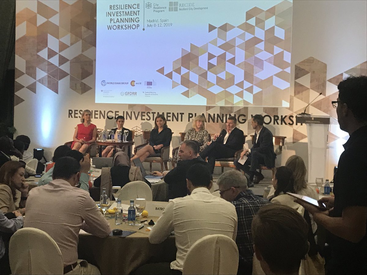 MicFlynn2's tweet photo. Really enjoyed speaking on panel on Mobilizing Private Finance for infrastructure at World Bank CRP Resilience Investment Planning Workshop with 26 global cities in Madrid @DeloitteIreland #cityresilience https://t.co/WkHs94BQyE