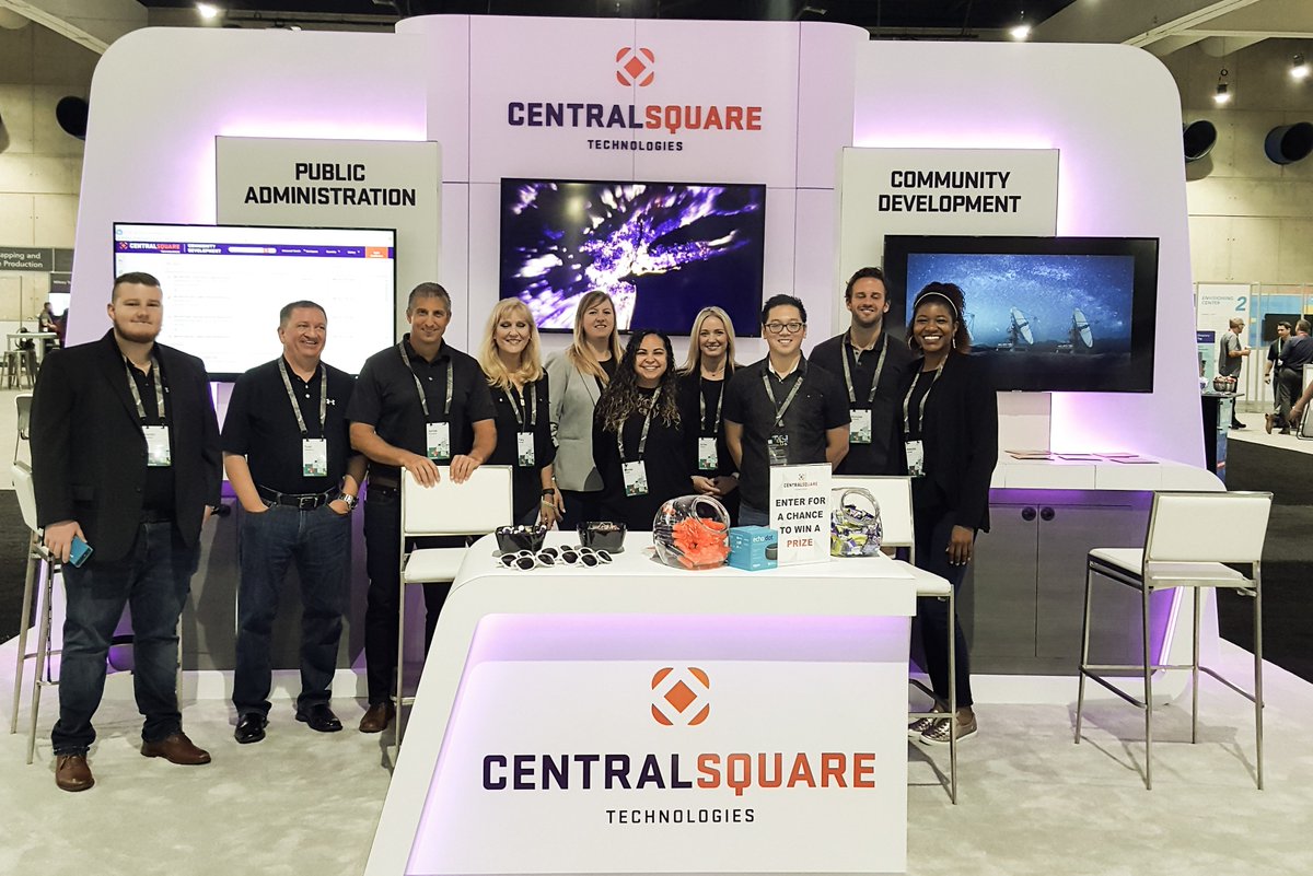 CentralSqTech's tweet photo. Attending the @Esri User Conference?  Stop by booths 1819 and 1919 from 9 a.m. to 6 p.m today to see CentralSquare's cloud-based, fully mobile public administration software. #EsriUC https://t.co/7Sb5Afa18B