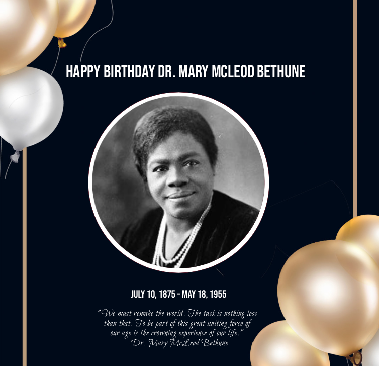 bethunecookman's tweet photo. Today marks the birthdate of a monumental woman, Dr. Mary McLeod Bethune, founder of Bethune-Cookman University, and one of the nation's most influential leaders of all time. To support the ongoing work of B-CU in her honor, text "LOVEBCU" to 41444.  

https://t.co/RcBn2Grir1 https://t.co/J70iuOjiWB