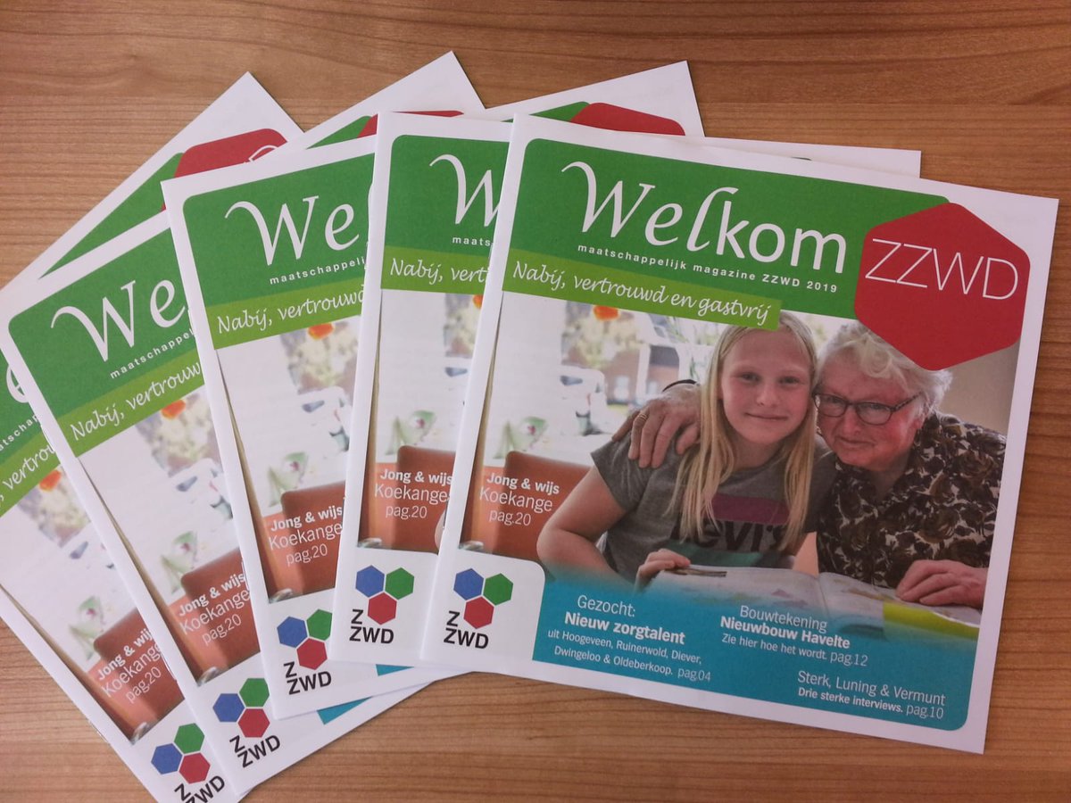 Ons jaarmagazine <a href="/_ZZWD/">ZZWD</a> wordt vandaag huis-aan-huis verspreid in de <a href="/gem_westerveld/">Gemeente Westerveld</a> en @GemDeWolden, met veel interviews over wonen en werken in #Ruinen, #Havelte, #Diever, #Dwingeloo en #Koekange  het magazine is ook online te lezen! zzwd.nl/verslagen/ #ouderenzorg