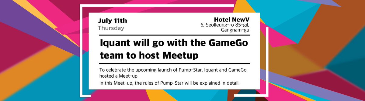 GameGoForever's tweet photo. NOTICE again. Don't miss out on this meetup. 🌟

#GameGo #Blockchain #Bitcoin #GamingPlatform #Korea #MeetUp #GGT #FinTech #Innovation #Token #Allocation #PumpStar #News https://t.co/iIvyEsn9Pi
