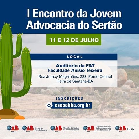DireitoEventos's tweet photo. 🌵 I Encontro da Jovem Advocacia do Sertão 

Mais informações em
https://t.co/MnznF7JABH

#advocacia #sertao #nordeste #bahia #direito #oab #encontro #jovem #evento #congresso #palestra #direitonews https://t.co/x0l4ZErT0q