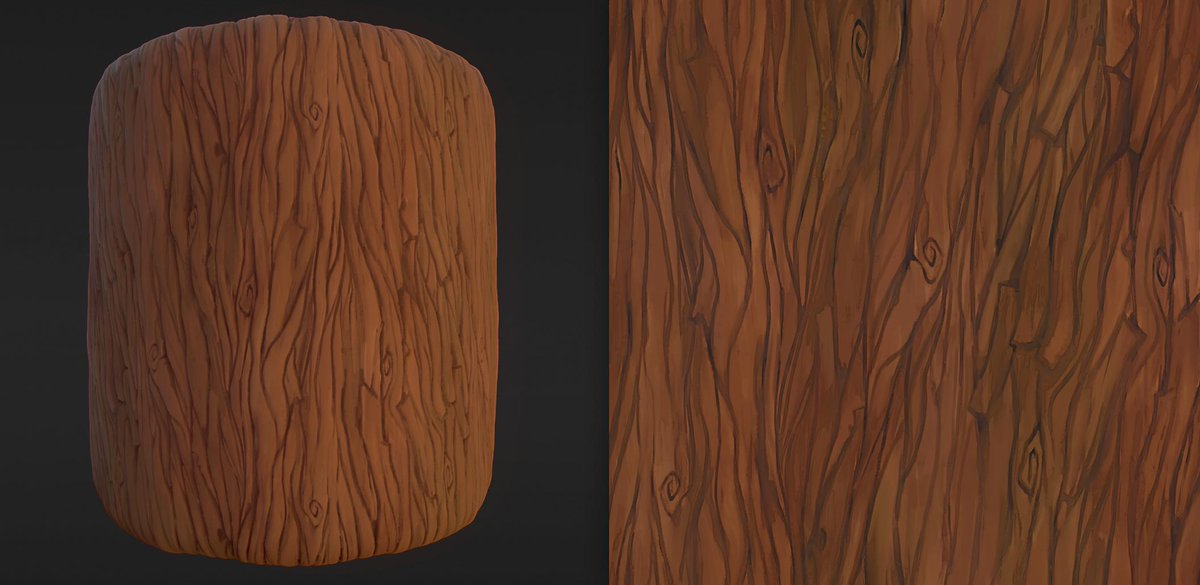 (Updated) This is a collection of materials created from hand-painted tiling  textures created in Photoshop for various projects. artstation.com/artwork/3oxNlA  (1/2) #gameart #IndieGameDev #3dart #stylized #b3d