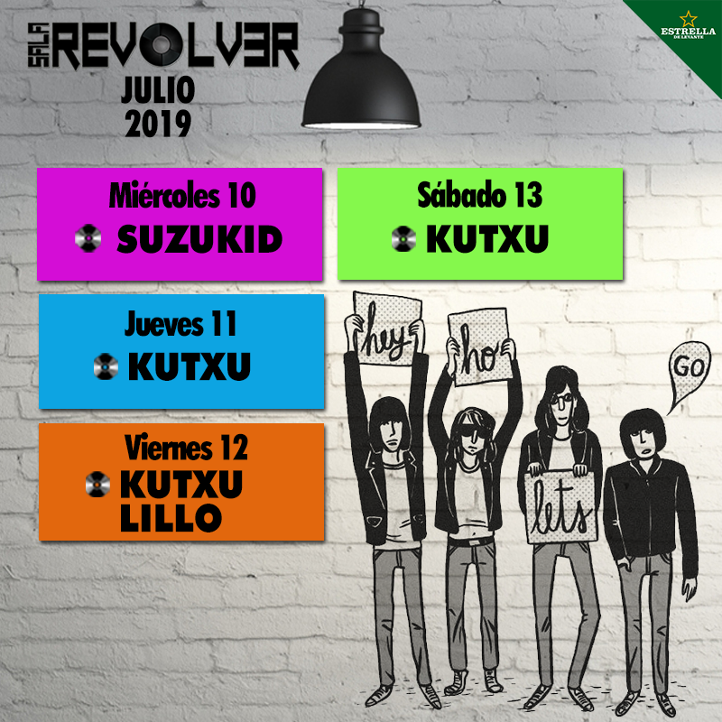 Nueva y veraniega semana en SALA REVÓLVER.
¡¡Nuestros djs Suzukid Dj, Kutxu Dj y Lillo te ponen la música!!
#summerinthecity #HeyHo #LetsGo