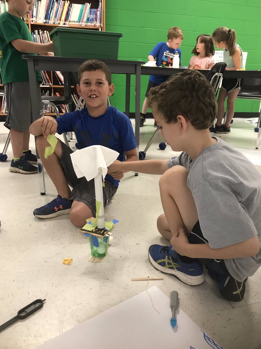 mllefryscok's tweet photo. What a FANTASTIC start off to our Summer Learning STEAM camp at #campstclair ... making an egg drop!! #pleasedontbreak #steam #collaboration https://t.co/StHhpW8fag