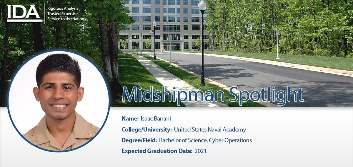 IDA_org's tweet image. Midshipman Spotlight: Isaac Banani attends @NavalAcademy and is pursuing a bachelor’s degree in #cyberoperations.