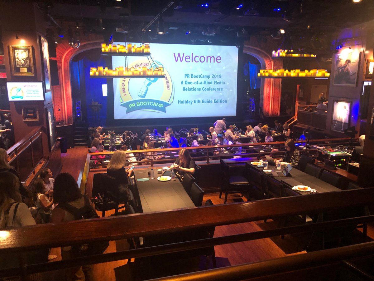 NPEMediaEvents's tweet photo. Almost ready to begin the 2nd annual PR BootCamp: Holiday Gift Guide edition at the @HardRockCafeNYC! #PRBootCamp https://t.co/4643TowHpg