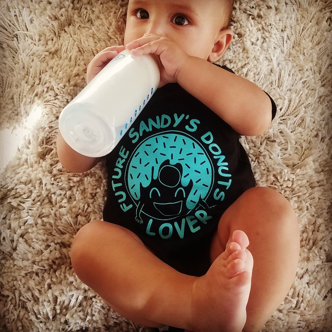 sandysdonuts's tweet photo. Future Sandy's Donuts Lovers Unite! Be a part of this great club and wear your Donut with pride. Available in 6 month, 12 month and 18 month at both locations. https://t.co/Un8ynWbNtT