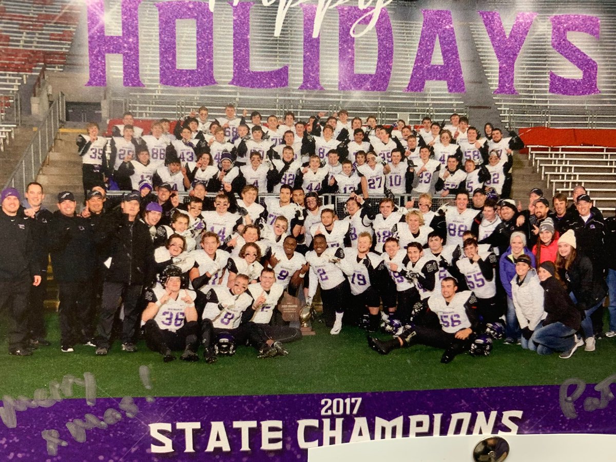 MikeMinter33's tweet photo. I was looking at this picture this morning, and the huge authentic,real, heartfelt smiles.  Those smiles are so real because we talked about this moment since you guys were in the middle school weight room, and we fricking did it!  A dream, a goal, and a promise come true https://t.co/rFVgWKM7Ao