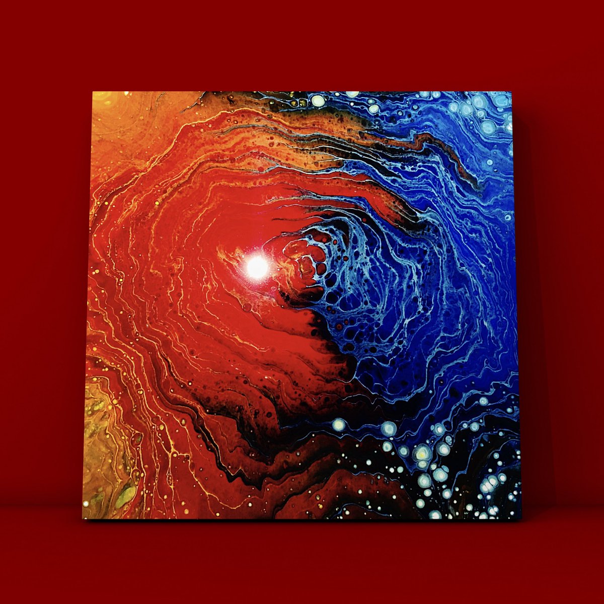KanellaCiraco's tweet photo. Kiss pour and cloud effect on a 12x12” canvas.   Check out how I did it here 👉🏼 https://t.co/bCqbITGHxd https://t.co/PR218foleL
