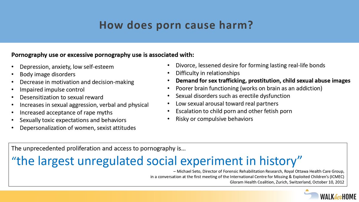 Pornography is associated with dozens of negative effects, including depression, anxiety, aggressive behavior, relational difficulties, increased demand for sex trafficking and escalation towards more and more extreme content. #PornKillsLove #WalkHerHome