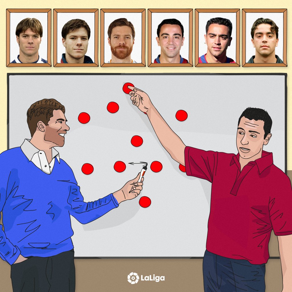 Who do you think will make the better coach? 🤔

🔁 Xavi
❤ <a href="/XabiAlonso/">Xabi Alonso</a>