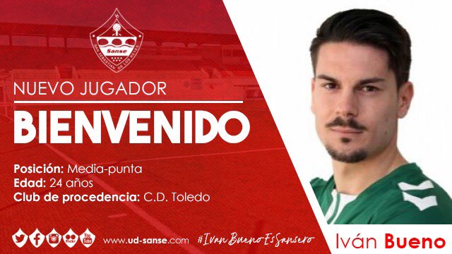 UDSanse's tweet photo. 📝 FICHAJE |⚽️  Ivan Bueno 

Desde la @UDSanse  queremos dar la bienvenida a la primera incorporación,  @IvanBueno94 procedente del @CD_Toledo

Bienvenido a tu casa !! 👋🏼

⬇️⬇️
https://t.co/MOTet1wwl5 https://t.co/NtJZr2Bvfb
