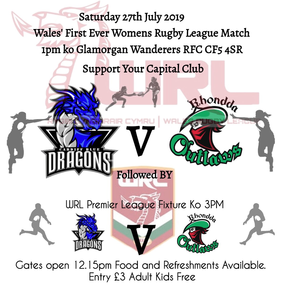 Cardiff Rugby League (@cardiffrl) on Twitter photo <a href="/CardiffRL/">Cardiff Rugby League</a> and <a href="/Rhonddaoutlaws/">Rhondda Outlaws RL</a> will make <a href="/WalesRugbyL/">Wales Rugby League</a> history on July 27th by playing the first ever Women’s open age fixture. Support these amazing athletes. Be part of history. <a href="/southwalesrl/">South Wales RL</a> <a href="/TheRFL/">Rugby Football League</a> <a href="/BBCSport/">BBC Sport</a> <a href="/CMUrugbyleague/">Cardiff Met RLFC</a> <a href="/WWRaidersRL/">West Wales Raiders</a> @SportCardiff_WG @Dai_Sport_ <a href="/CardiffRL/">Cardiff Rugby League</a> and <a href="/Rhonddaoutlaws/">Rhondda Outlaws RL</a> will make <a href="/WalesRugbyL/">Wales Rugby League</a> history on July 27th by playing the first ever Women’s open age fixture. Support these amazing athletes. Be part of history. <a href="/southwalesrl/">South Wales RL</a> <a href="/TheRFL/">Rugby Football League</a> <a href="/BBCSport/">BBC Sport</a> <a href="/CMUrugbyleague/">Cardiff Met RLFC</a> <a href="/WWRaidersRL/">West Wales Raiders</a> @SportCardiff_WG @Dai_Sport_