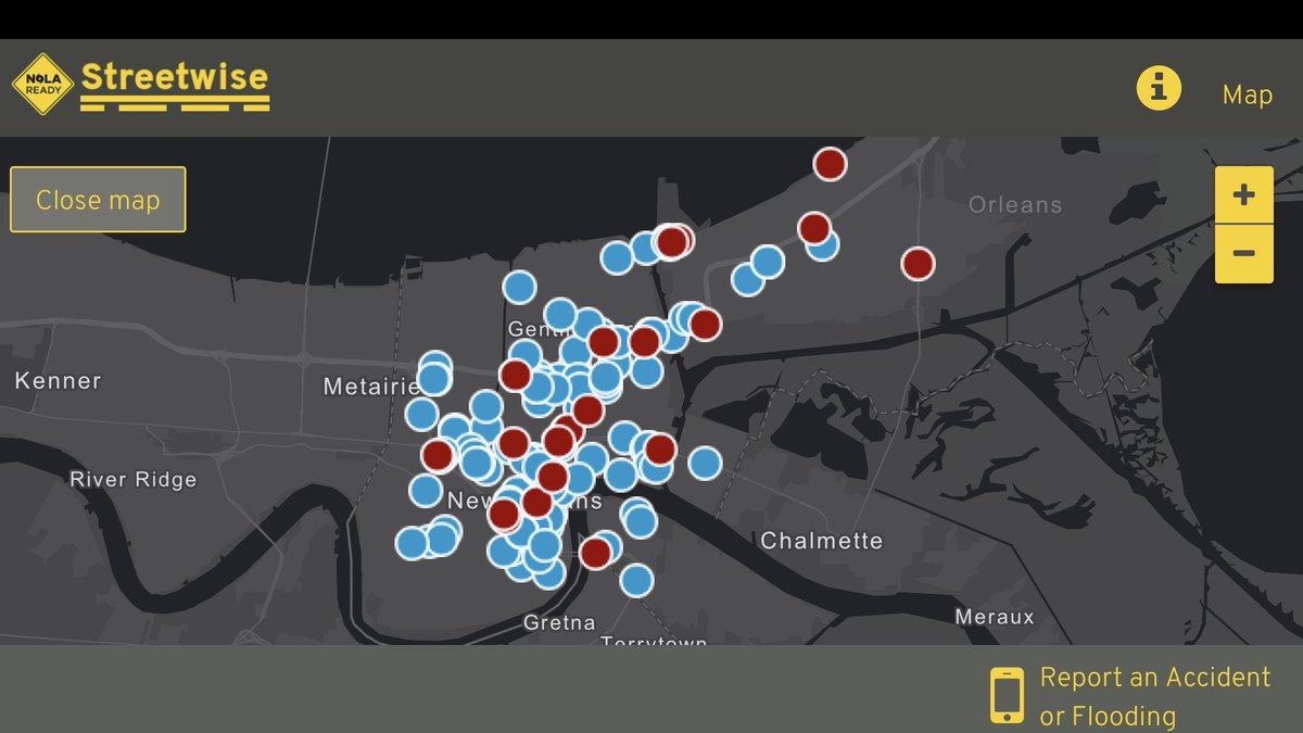 nolaready's tweet image. Widespread street flooding reported in #NOLA. Please stay off roads until water recedes. streetwise.nola.gov #NOLAReady