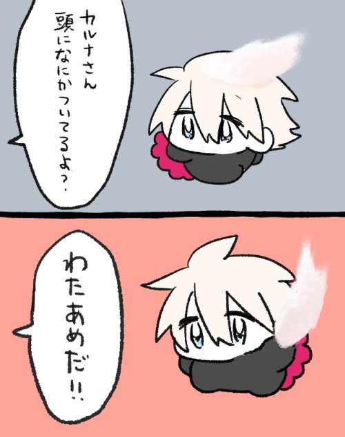 頭になんかついてたカルナさん 