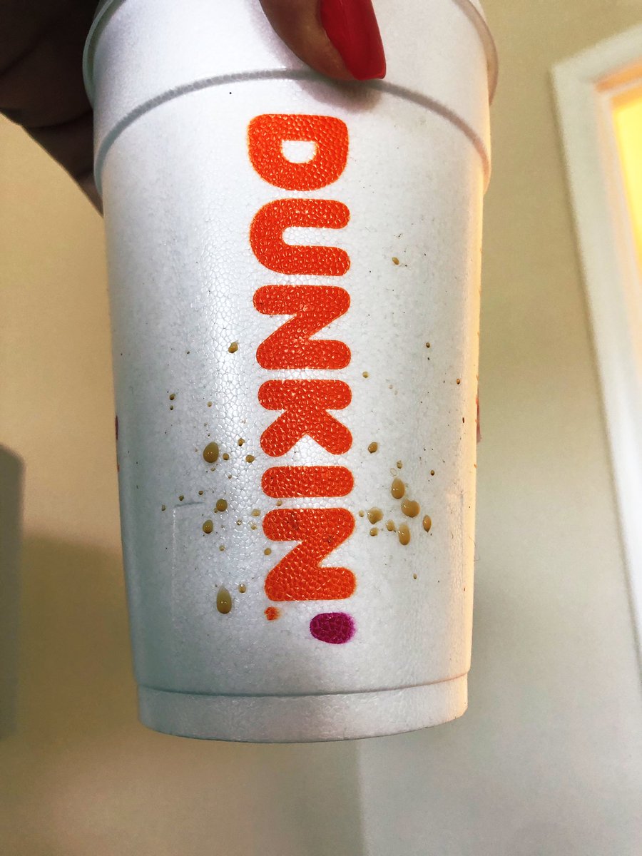 AmandaArlauskas's tweet photo. Another day, another @dunkindonuts cup fail. I easily get coffee on my clothes minimum 3x’s per week because of these leaking cups. It never stops, but I still buy it daily because I love their coffee. This time it’s literally seeping through the cup. 🤦🏼‍♀️☕️😫 https://t.co/iSSNgSV4GA