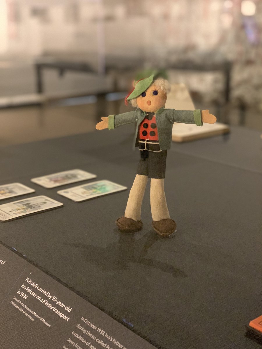 A felt doll carried by 10-year-old Ina Felczer on a Kindertransport in 1939. Learn more about Ina’s story and other children on the Kindertransport at our new exhibit, Kindertransport: Rescuing Children on the Brink of War, now through December 31.