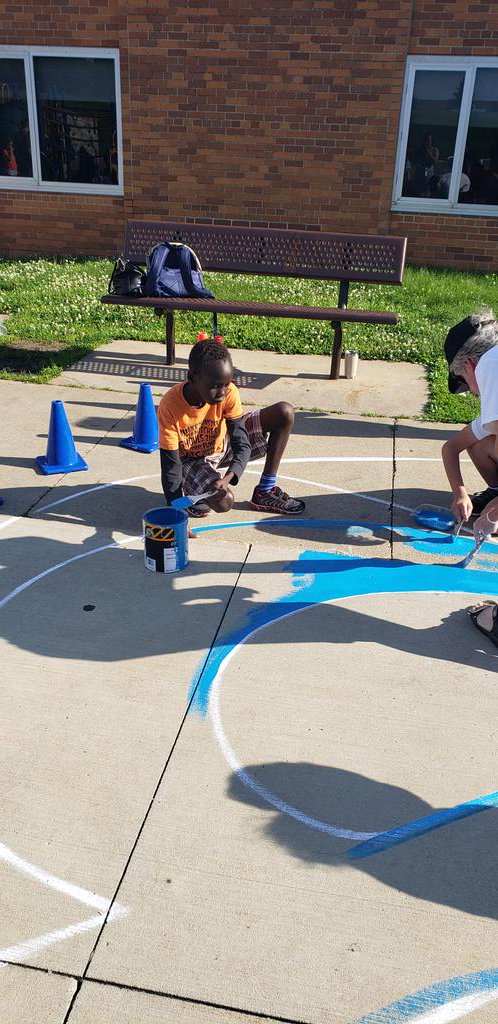 Our Gage community playground painting project comes to life! Local artist Greg Wimmer leading the way way with out students! <a href="/GageElementary/">Gage Gators</a> <a href="/KollingAnderson/">KariKollingAnderson</a> <a href="/RPS535/">Rochester Public Schools</a>