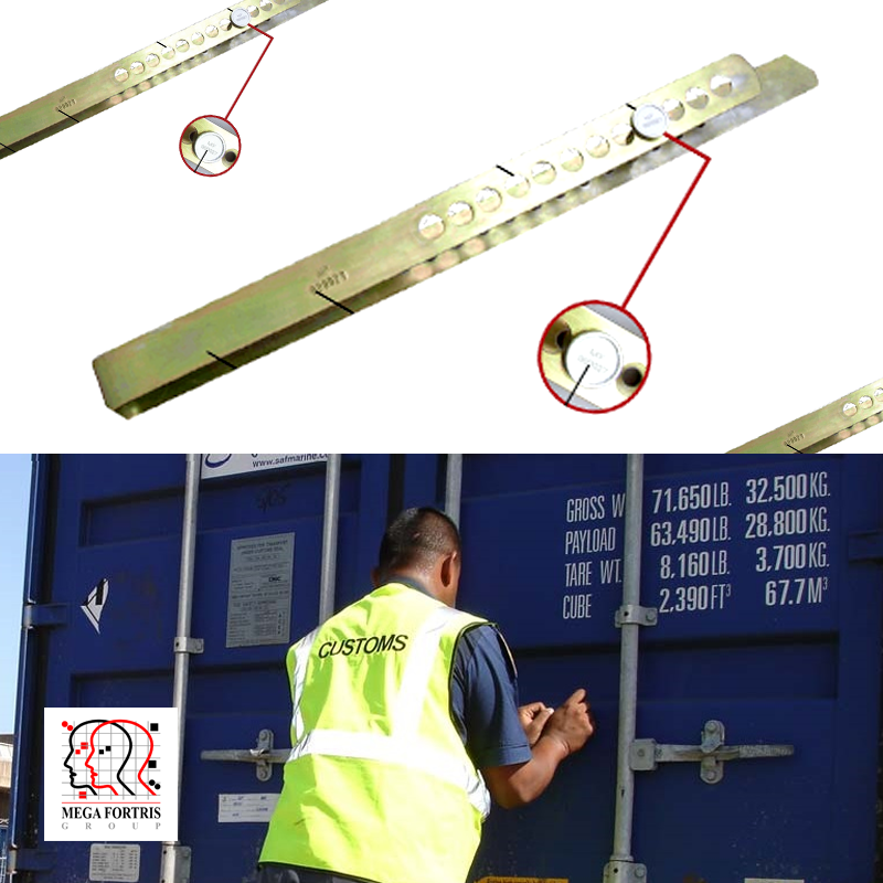 MegaFortrisSA's tweet photo. The MF Bar is a high-security barrier seal to lock the container's central bars for any kind of containers. This is to stop tampering and to deter any illegal access into sealed containers and trucks. #containerseal #secureyourfreight #highquality #prevention https://t.co/JyDHuorXJa