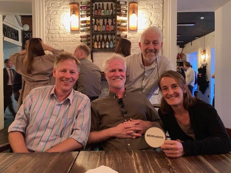 thekleinlab's tweet photo. Dr. Klein visited Moscow last week to participate in a symposium (The Cognitive #Neuroscience of Spatial Orienting) at the 16th European Congress of Psychology! Here are Klein and the other symposium participants having beer and pizza a few nights before. https://t.co/nkT7xsqAXz