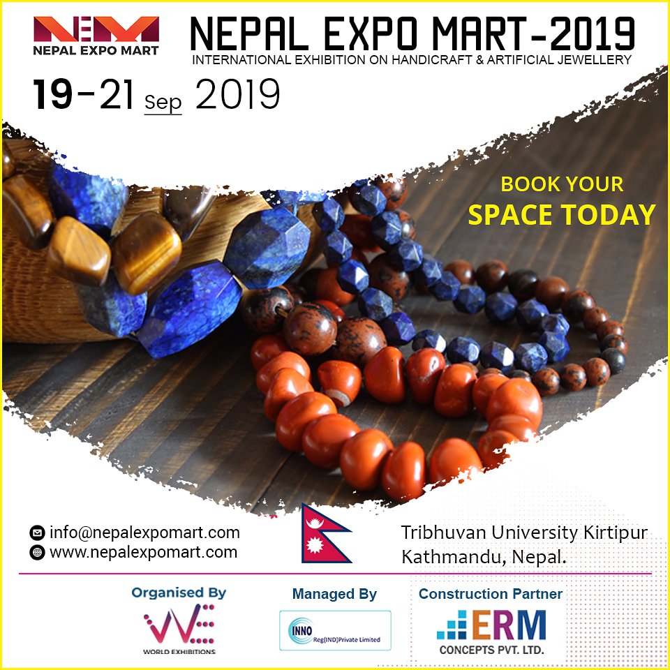 #Nepalexpomart2019 #NEM2019 #NHA2019 #Hurry!! Early Bird offer Ends soon #Artificial #Jewellery #Handicrafts #nepal 
Book your space today  nepalexpomart.com
Contact - rekha@weece.in