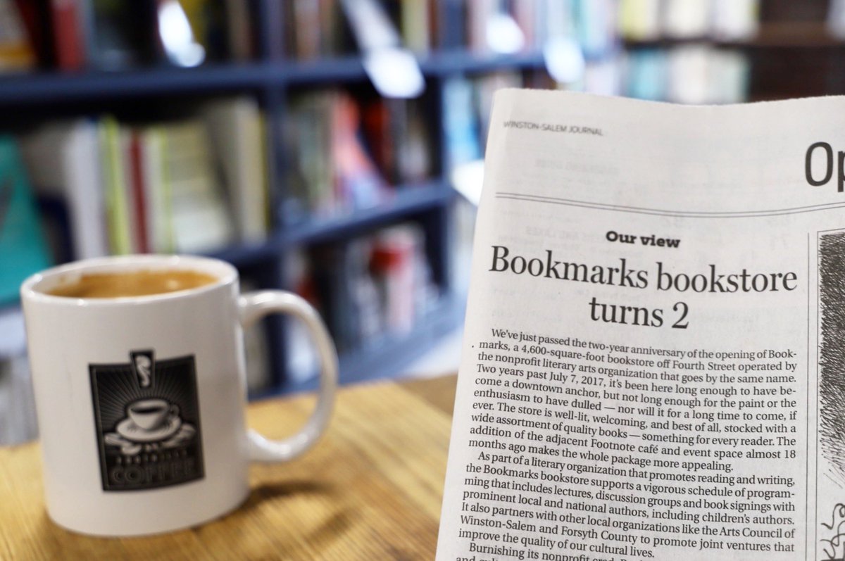 BookmarksNC's tweet photo. Woohoo, our bookstore is two π Thank you for the kind words, @JournalNow!
#BookmarksNC #WSJournal #journalnow https://t.co/KaMCOHRrvb