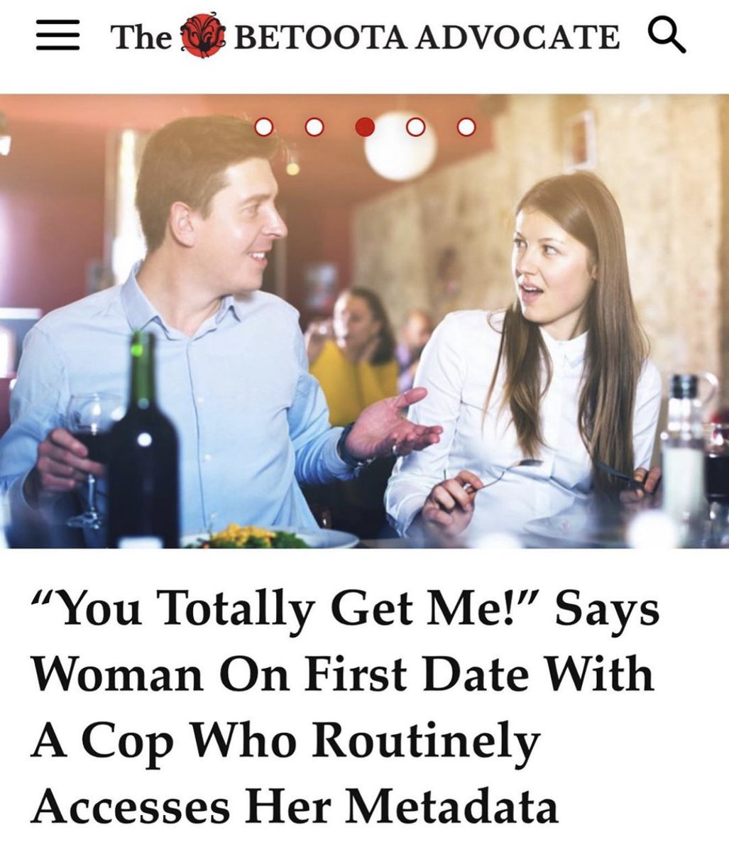 peter_tonoli's tweet image. “You totally get me!” says woman on first date with a cop with routinely accesses her metadata - by @BetootaAdvocate #metadata #auspol