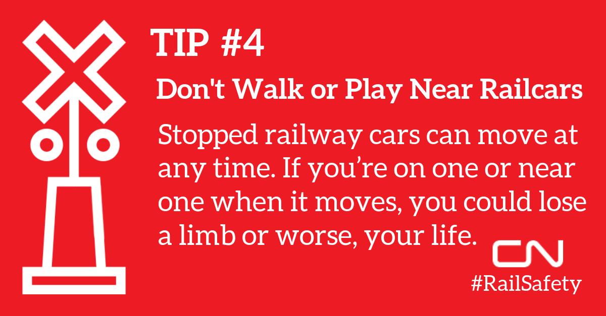 CNRailway's tweet photo. This summer and throughout the year keep #RailSafety top of mind! Be sure to follow @CNRailway for weekly #RailSafety tips or visit: https://t.co/n9FzDzRPOG. https://t.co/BG26FKGVVb