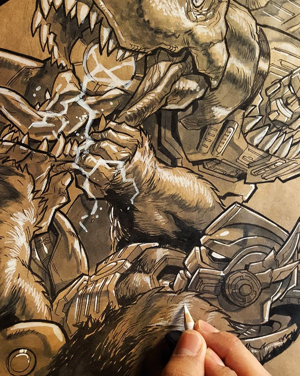 #commission of #optimusprimal and #megatron from #transformers I've never drawn these 2 and I'm pretty happy with the result