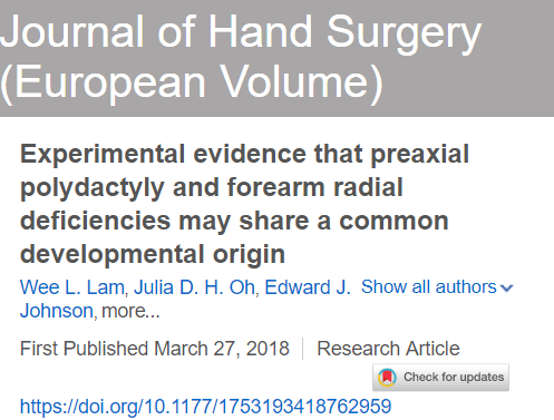 JHSEur's tweet photo. #experimental #evidence that preaxial #polydactyly and forearm radial deficiencies may share a common developmental #origin https://t.co/LUiK3lMMfp #handsurgery #genetics #genetic #gene #sequencing #congential #ebm #evidence https://t.co/0Y1fGgN73D