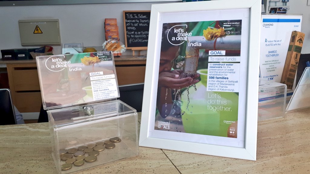 VeroniqueLFrey's tweet photo. Let's make a deal for India ... use our collecting box at reception for your contribution to the cause like @MagnoliaVina does 😁👏👏 #clubdelcarmen #DiamondResorts @wearewater @diamondresorts @DiamondCareers #DiamondGoGreen @Green_Hotelier https://t.co/VYcujl98oN