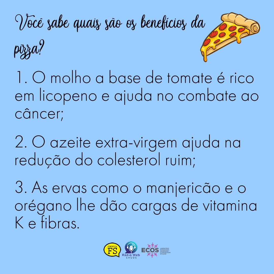 comunicafs's tweet photo. Hoje é o dia da pizza... mas qual o benefício disso pra saúde? Como tornar a pizza mais saudável?
Arrasta pro lado que a gente te fala sobre isso!
#DiadaPizza🍕 #ComunicaFS https://t.co/CKgVO2Lrhk