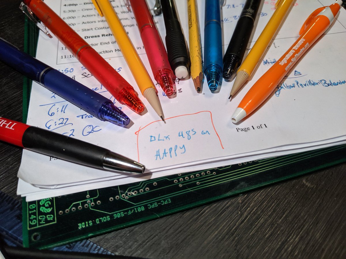 BenTheStageMan's tweet photo. I needed to re-write a cue that got moved, but I just couldn't bring myself to do it last night.  So I left myself a note and tried to make it hard to miss.  Glad to say it was a success. #SMsolutions https://t.co/dt9IsYDx8I