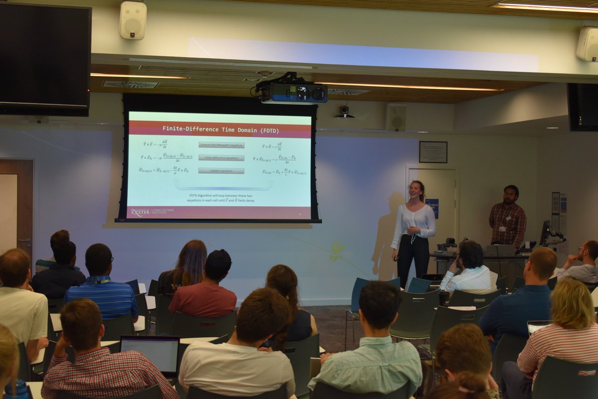 ExeterIons's tweet photo. They were followed by Simon Baber from @UniofExeter @XM2_CDT talking about boron nitride photoluminescence, Katya Zossimova from @UniofExeter on modelling plasmonic nanoparticles, and finally Yang Lu from @UniofOxford  talking about gallium sulfide crystals. #IONSExeter https://t.co/GkbV6jJnOc