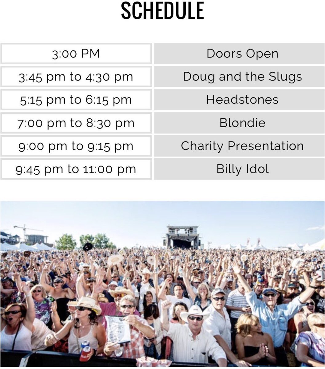 959star's tweet photo. Schedule for @RoundupMF tonite @ Shaw Millennium Park.
#Stampede2019 #RoundUpMF https://t.co/zSJGgkxvgA