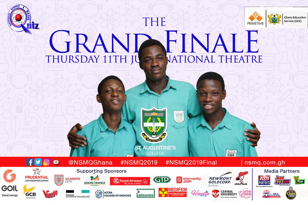 Perseverance Conquers All! 

St. Augustine’s College! 
An impressive run from the regionals to the national level. AUGUSCO! 

They say this is for the second trophy, they also claim its coming home! 

Mbo Augustine! Omnia Vincit Labor! 

#NSMQ2019 #NSMQ2019Finals